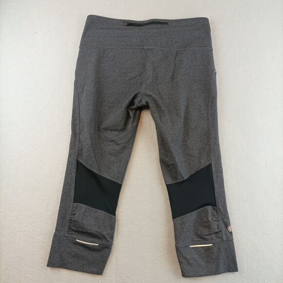 Athleta Womens Realy Capri Leggings Size M Gray Black Reflective - Picture 5 of 11
